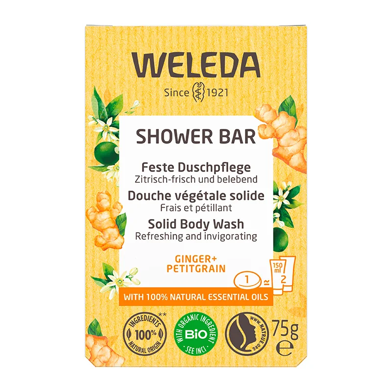 Shower Bar feste Duschpflege Ginger und Petitgrain, 75g Shower Bar feste Duschpflege Ginger und Petitgrain, 75g