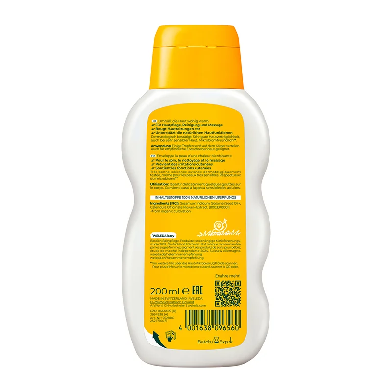 Calendula Pflegeöl Parfümfrei, 200ml