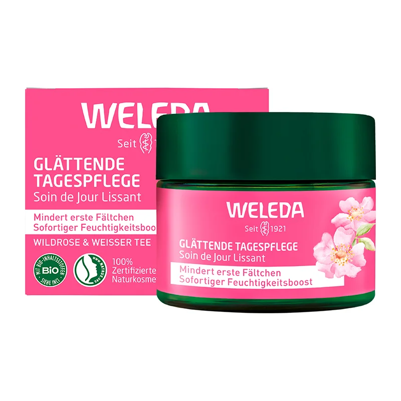 Glättende Tagespflege Wildrose und Weisser Tee, 40ml Glättende Tagespflege Wildrose und Weisser Tee, 40ml