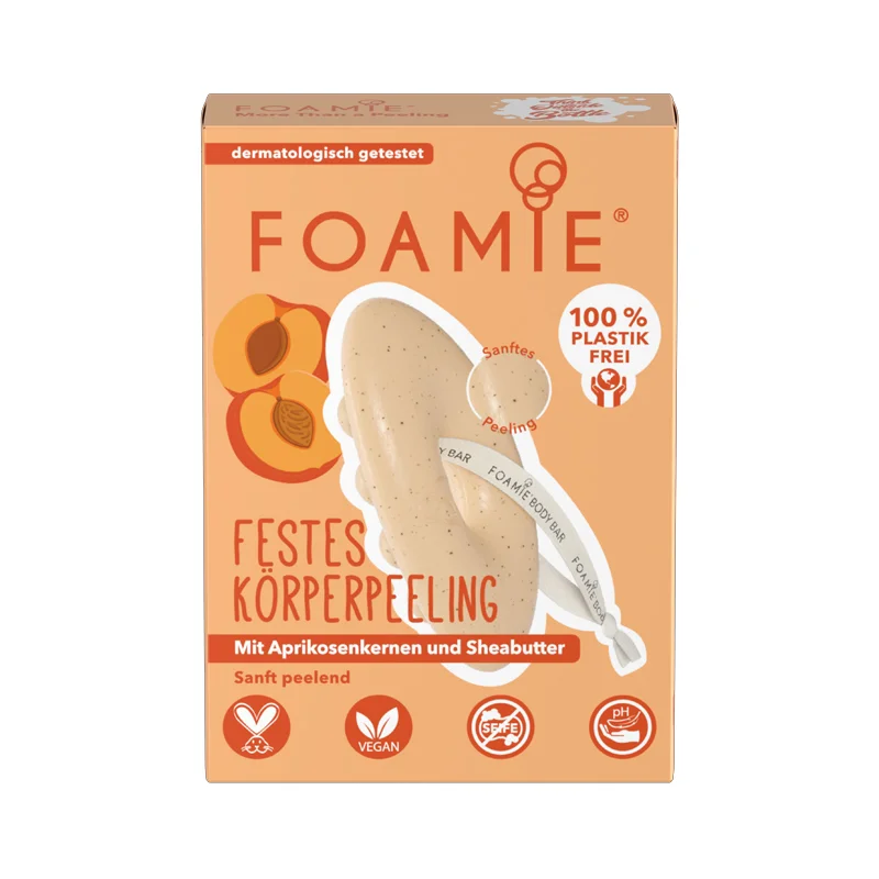 Festes Körperpeeling mit Aprikosenkernen & Sheabutter, 80g