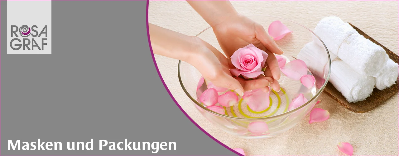 Rosa Graf Masken und Packungen