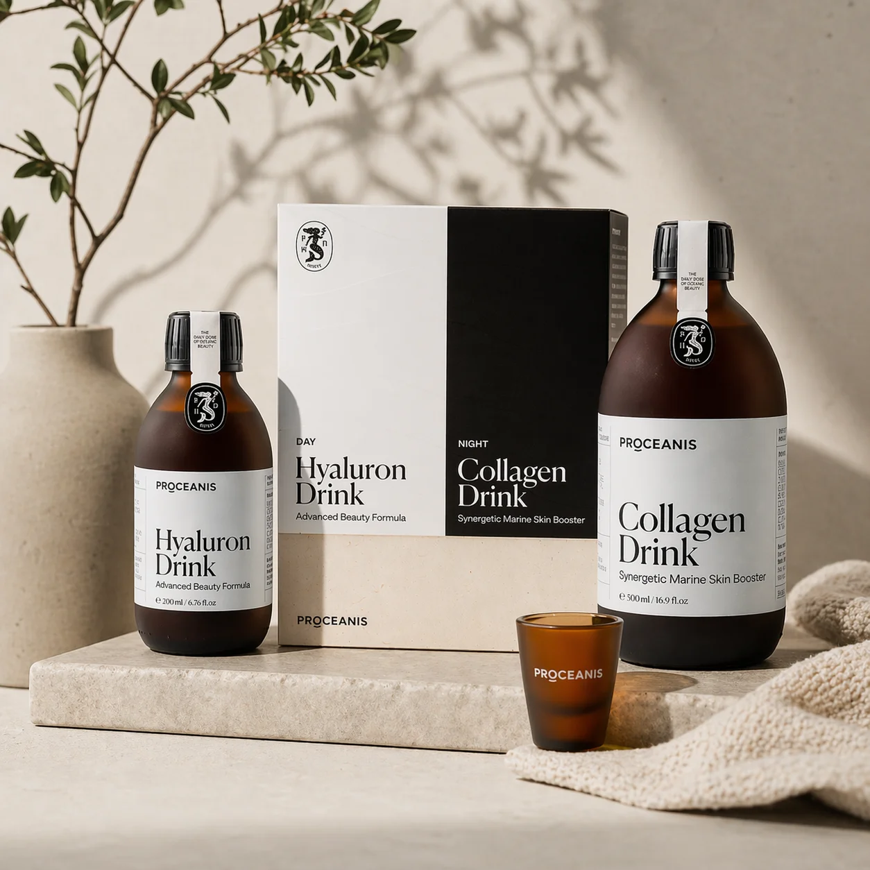 Day & Night Hyaluron 200ml & Collagen 500ml, 1 Set