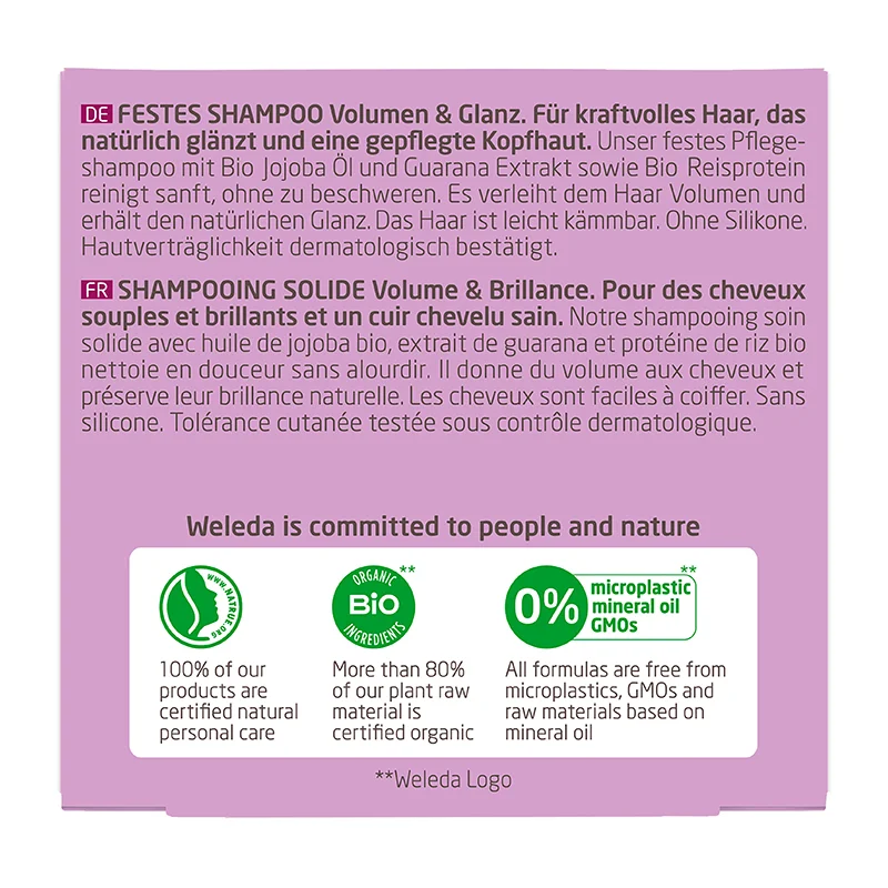 Festes Shampoo Volumen und Glanz, 50g