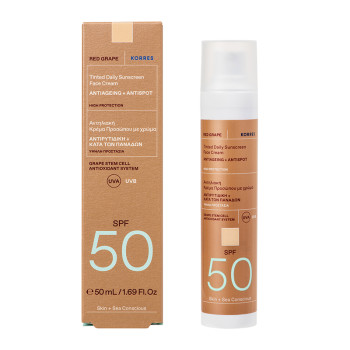 RED GRAPE Getönte Sonnencreme fürs Gesicht SPF50, 50ml